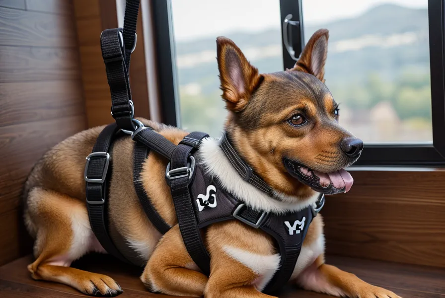 Y-Geschirr und Lederhalsband im direkten Geschirr-Test für Leinentraining bei ziehenden Hunden